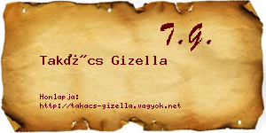 Takács Gizella névjegykártya